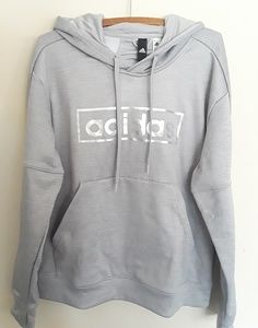 ADIDAS metallic silver grey hoodie XXL